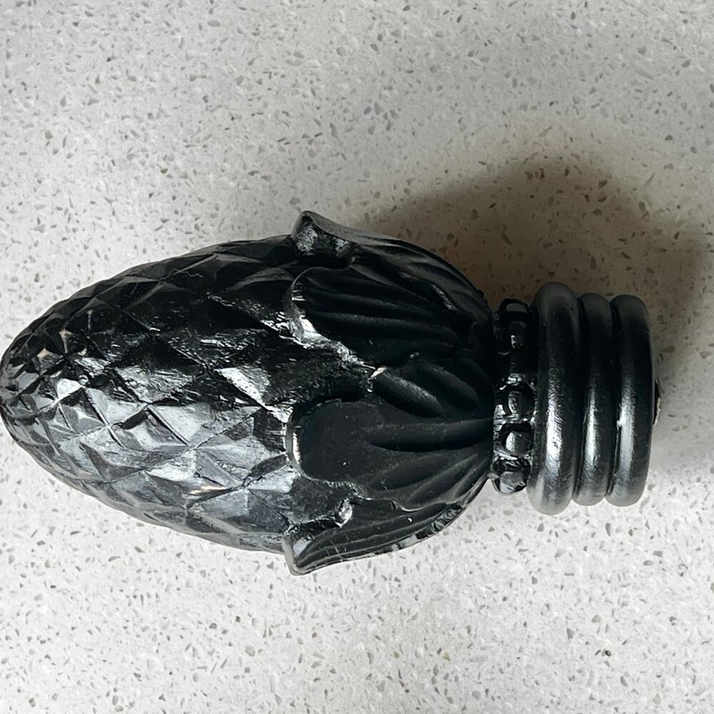Set Of 4 Black Artichoke Finials For Bed Or Curtain Rods 5.5x3 3/8” D Classical - Picture 6 of 11